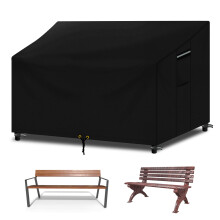 RICHIE Bench Covers Waterproof 2 Seater with Air vent, Windproof Anti-UV Tear-proof Heavy-duty 600D Oxford Fabric and PVC Lining, 2 seater Outdoor Be