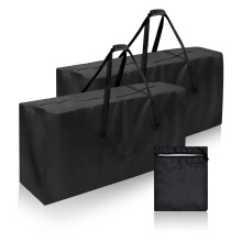 Garden Cushion Storage Bag, Large Waterproof Outdoor Cushion Storage Bag with Zipper for Patio Seat Furniture Organiser (2pcs, 130 x 32 x 55 cm)