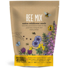 SEEDBALL Bee Mix Seed Bombs - 100 Seed Balls Per Pack | Bee Friendly British Wildflower Seeds - Clay Seed Bomb Mix of Poppy, Chamomile, Cornflower, C