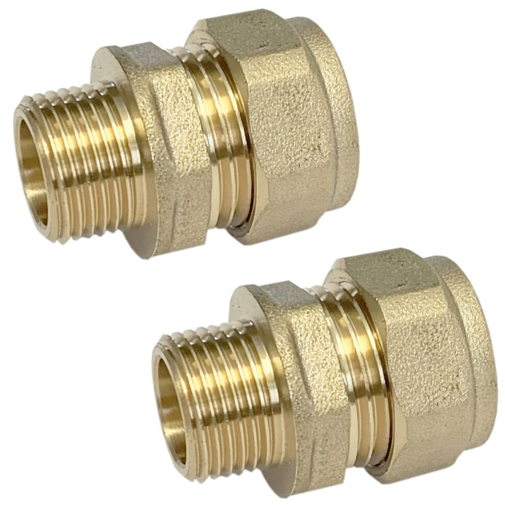 Reeds 15Mm Compression By 3/8" Bsp Male Iron Thread European Flexible Tap Adapters (Pair) Brass Wras Aproved 3452375757688
