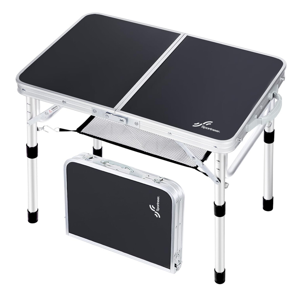 Photos - Outdoor Furniture Sportneer Folding Camping Table, Adjustable Height Small Folding Table Portable Camp Tables ) w(23.6" L x 15.7" W (2 Height)