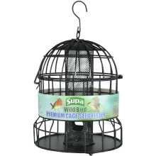 Supa Premium Wild Bird Cage Seed & Sunflower Hearts Feeder, Deters Squirrels and Larger Birds Such As Doves & Pigeons