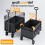 Folding Utility Wagon Cart with Wheels, 120L Capacity, Black 3