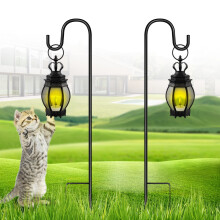 SEGNAYEN Shepherds Hooks for Garden Lights, 81cm / 31.9in Shepherds Crook Garden Hooks Metal Adjustable for Hanging Lantern, Plant Baskets, Set of 2