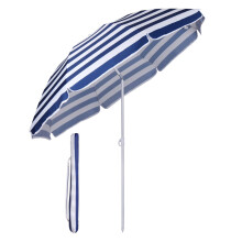 Sekey 1.6m Beach Umbrella with Cover, Portable Tilting Garden Parasol Umbrella, Sun Parasol for Beach/Pool/Patio, Round Sunscreen UV20+ Blue and Whit