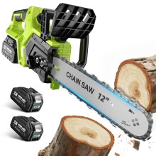 Supstable 12 Inch Cordless Chainsaw with 24000mAh Batteries, Brushless Motor, Lightweight Electric Chain Saws with Auto Oiling, Tool-Free Tensioning
