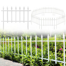 Thealyn Metal Decorative Garden Fence 57cm Wide x 45cm High (5 Panels, Total Length 2.8m), Metal Fence Panels, Landscape Fencing for Flower Bed, Tree