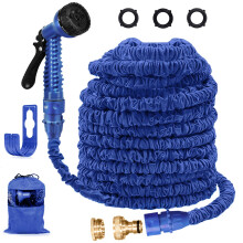Suplong 50ft Expandable Garden Hose, Expanding Hose Pipe with 1/2",3/4" Fittings,Lightweight Garden Hose Expandable with 7 Function Spray Nozzle(50ft