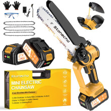 Stonecho Mini Chainsaw 8 Inch, 2025 Upgraded 2x4000mAh Battery Chainsaw with Oiler System, Brushless Motor Mini Chainsaws Cordless, 36.5FT/S Chain Sp
