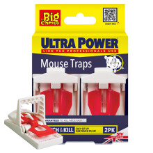 The Big Cheese Ultra Power Ready-Baited Mouse Trap - Twin Pack - Reusable Mouse Traps For Indoor & Outdoor Use - Humane Mouse-Trap - Easy to Clean Pl