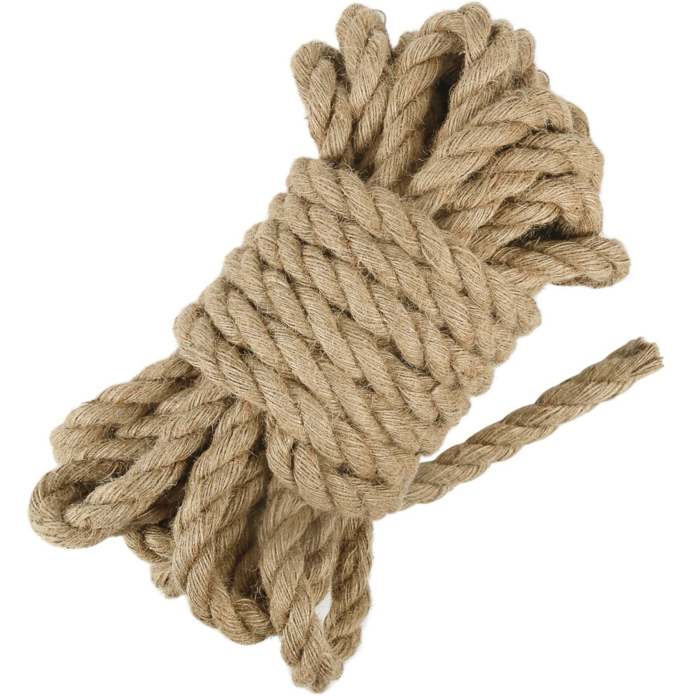 18Mm Jute Rope, 10M Thick And Strong Natural Jute Twine For Gardening, Bundling, Camping, Decorating (Brown) 7590952024191