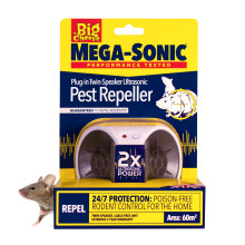 The Big Cheese Ultra Power – Mega-Sonic Plug-In Twin-Speaker Pest Repeller - Professional Ultrasonic Technology Repels Mice & Rats Instantly - Indoo