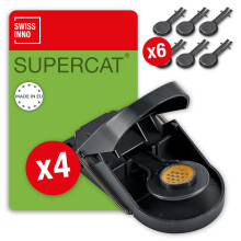 SWISSINNO Mouse Trap SuperCat - Indoor/Outdoor Use - Patented Solution - Efficient + Reusable mousetrap with peanut butter bait - Instant catch and k