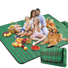 SOMIYAMI Tartan Picnic Blanket Waterproof, Garden Outdoor Camping Blanket, Beach Picnic Mat With Carrying Handle, Washable Multipurpose 150 x 200cm (