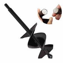 SYITCUN 11pcs Garden Hole Digger Auger for Planting Bulbs Seedlings, 8x30cm Heavy Duty, Manganese Steel, Black Oxide Finish, 80mm Cutting Diameter, S
