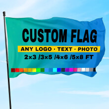 Custom Flag/Banner - Personalised Flags banner - make your own flag, 2x3ft/3x5ft/4x6ft Add Your Own Picture/Text/Logo for Garden Outdoors Décor,Campi