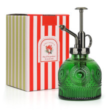 T4U 200ML Glass Plant Mister, Spray Bottle with Top Pump Fine Mist Garden Flower Sprayer Watering Can Gift for Indoor Outdoor Succulent House Plant (
