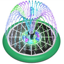 SZMP 5W Bird Bath Fountains 2024 Upgraded UFO Lights, Solar Powered Fountain Pump with 7 Nozzle & 4 Fixer, 4000mAh Battery, Solar Fountain Pump for B