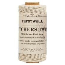 Tenn Well Butchers String, 3Ply 100m Strong Cotton Kitchen Twine Food Safe Oven Cooking String for Meat Trussing Tying, Chicken Roasting and Sausage