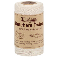 Vivifying Butchers Twine, 100M/328 Feet 3ply Natural Cotton Butchers String, Food Safe Cooking String for Tying Meat, Kitchen Twine for Making Sausag