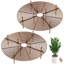 Brown Plant Pot Grid,Tianher 2 Pcs Large Cuttable Flower Pot Soil Cover Protectors with Deep Stakes, Flowerpot Cover,Protection against cats, to prot