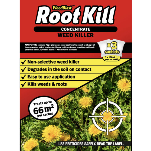 Weedblast Rootkill Concentrated Weedkiller 9 x 100ml Sachets Boxed 2