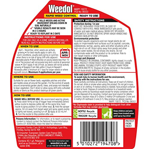 Weedol Weedol Rapid Weedkiller, Ready To Use, 1L 1