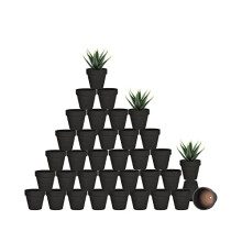 vensovo 36 Pcs Tiny Terracotta Pots - 2 inch Black Small Mini Clay Pots with Drainage Holes Flower Nursery Terra Cotta Pots for Indoor/Outdoor Succul