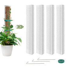Vicloon Plastic Moss Poles, 4PCS Moss Pole, 24inch Plant Poles for Climbing Plastics Stackable Plant Poles for Indoor Plants Climbing, Creepers, with