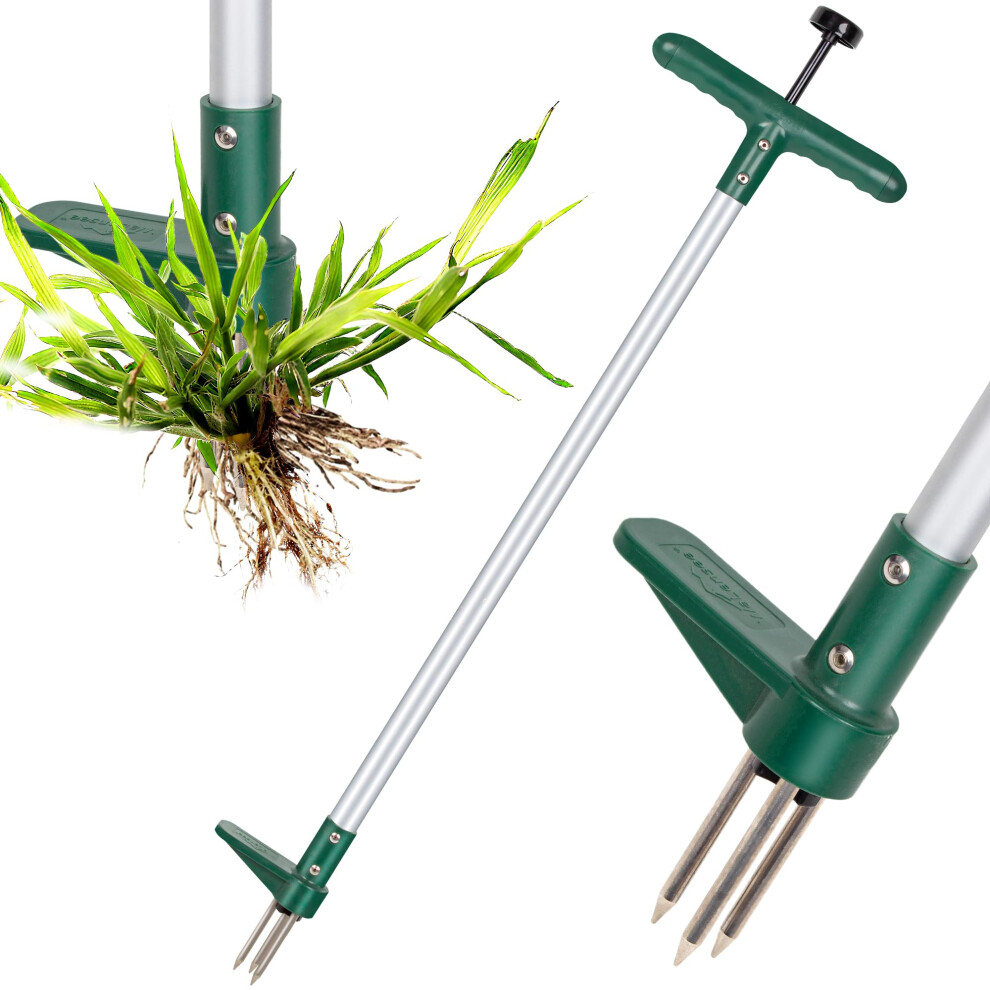Walensee Weed Puller, Stand Up Weeder Hand Tool, Long Handle Garden Weeding Tool With 3 Claws, Hand Weed Hound Weed Puller For Dandelion, Standup Wee