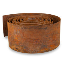 UNIGARDIA Corten Steel Lawn Edging 5 m - Metal Garden Edging 14 cm High - Easy to install - Pre-Rusted Garden Edge Border, Incl. 1 Pair of Assembly G