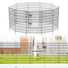 Thealyn Garden Fence 101cm H X 71cm W | 9 Panels+1 Gate | Outdoor Rustproof Metal Dog Pet Fence Animal Barrier, Garden Fencing Panel Border for Yard