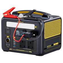VTOMAN Jump 600X Expandable Portable Power Station with Jumper Cables - 299Wh LiFePO4 Battery with 600W(Peak 1200W) AC/60W USB-C Output, Car Jump Sta