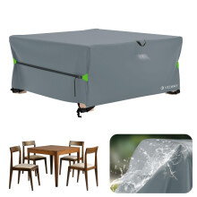 Velway Rattan Garden Furniture Covers: Waterproof 200x200x71cm Square Outdoor Table Cover with Air Vent Anti-UV Windproof for Patio Cube Dining Set -
