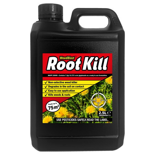 Weedblast Rootkill Weedkiller 2 x 2.5 Litre, Ready to use Glyphosate Weed Killer, Long Hose Trigger 1