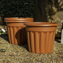 Wham Vista Round Planters (Terracotta, 50cm - Pack of 3)