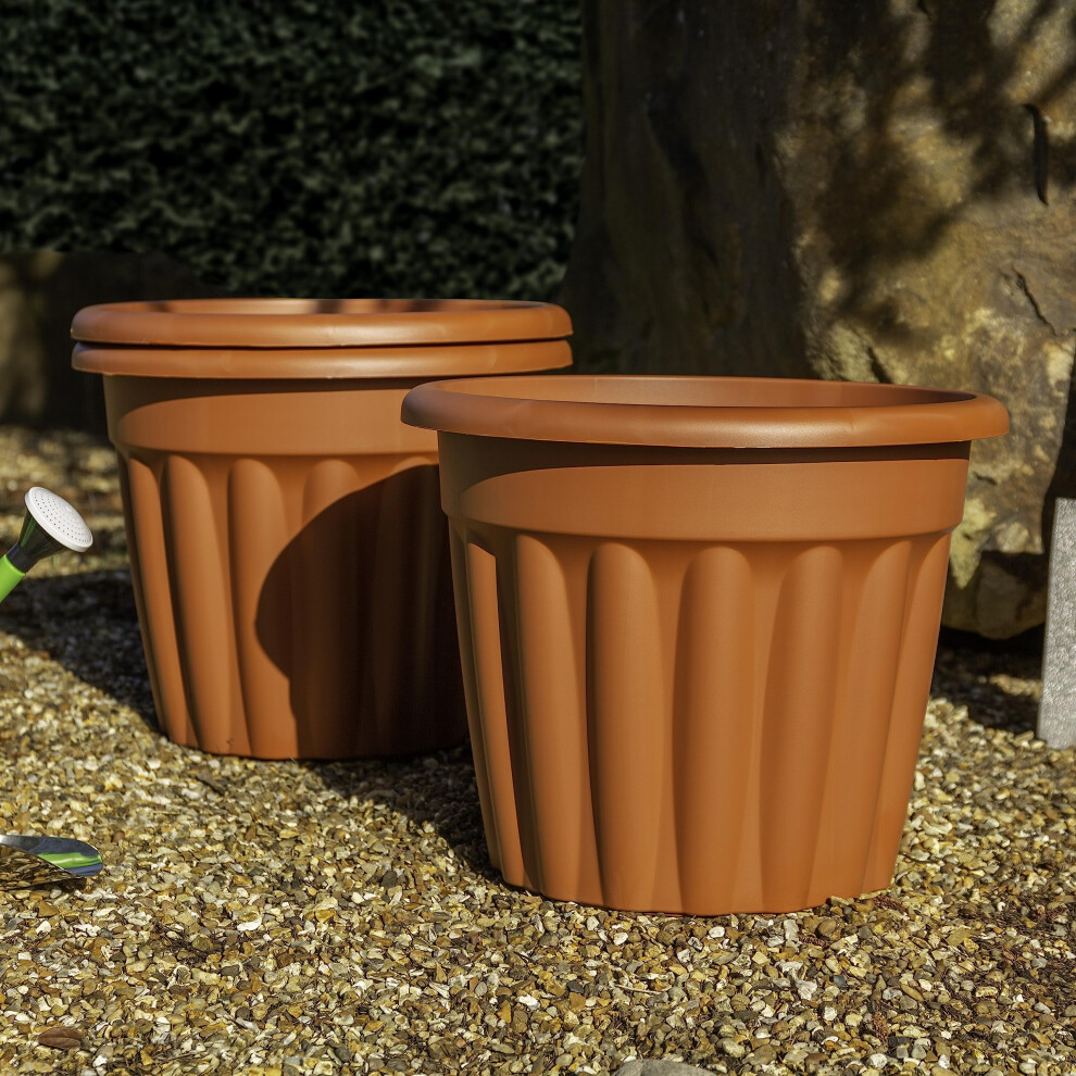Wham Vista Round Planters (Terracotta, 50Cm - Pack Of 3)