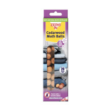 Zero In Cedarwood Moth Repellent Ball - 20-Pack. Made from 100% Natural Eastern Aromatic Red Cedar for Effective, Long-lasting, Chemical-free Control