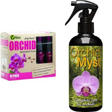Vitax 30ml Orchid Drip Feed Mini Bottles (Pack of 10) & Orchid Myst Spray 300ml Set