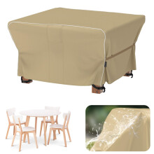 Velway Garden Furniture Covers Waterproof - 125x125x74cm Outdoor Square Table Cover Tear-Resistant with Reflective Strip Air Vent 600D Windproof Anti