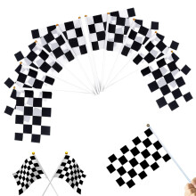 25Pcs Black and White Flag,Racing Checkered Hand Flags,Car Hand Waving Flag for Pub Club School Festival Business Party Sport Events Decoration,14 *