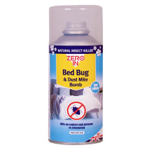 Zero In Bed Bug & Dust Mite Killer Bomb - 150 ml One-Shot Aerosol Rapid-Action Knockdown Insecticidal Bomb for Bed Bugs and Dust Mites. Prevents Alle