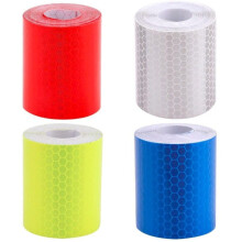 Reflective Tape For Motorcycle, Blue Reflective Pvc Film With Unique Design, Six-Sided Honeycomb Shape, Three-Dimensional, 4 Rolls, 50Mm  3M