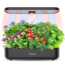 Yoocaa 12-Pod Hydroponics Growing System with LED Grow Light & Automatic Timer, Adjustable Indoor Herb Garden Kit for Home Kitchen (19.4'' Max Height