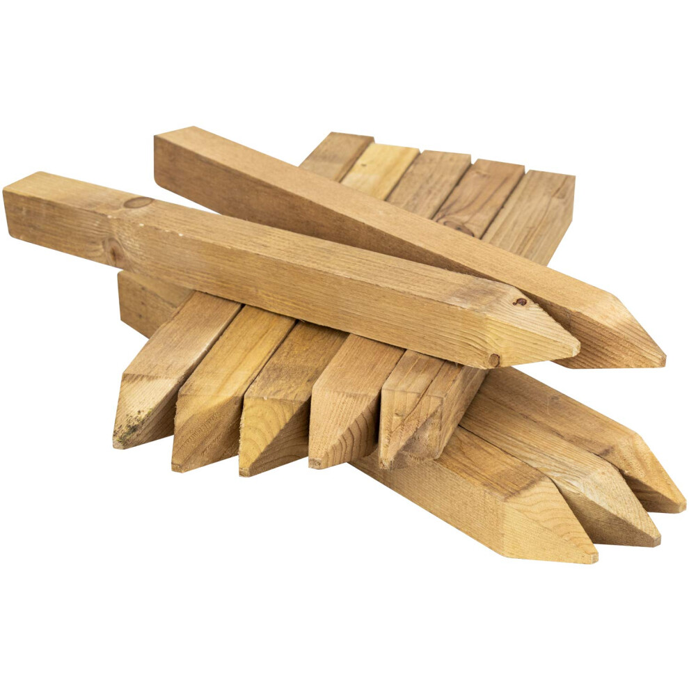 Woodside 12Â (300Mm) Square Wooden Fencing Stakes, Pressure Treated Site Pegs, Garden Fence Posts (Pack Of 20) 7341600304666