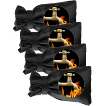 Wohohoho 4pcs Black Outside Tap Covers for Winter, Large Outdoor Tap Cover Insulated Protector, Waterproof Thickened Thermal Tap Jacket Protects Your
