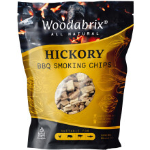Woodabrix Hickory Wood Chips I BBQ Wood Chips are suitable for Charcoal, Gas and BBQ/Smoker I 100% Natural and Eco-friendly I 800 grams (3.2 Litre /