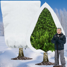 2 Pcs Winter Plant Covers Freeze Protection 200x240cm 80gsm,Reusable Outdoor Plant Warming Jacket with Zipper Drawstring,Garden Fleece Bags Frost Clo