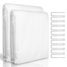 WISD Garden Fleece Frost Protection - 30gsm Horticultural Fleece Winter Plant Covers with 10 U-Shaped Ground Pegs - Reusable Frost Blanket for Outdoo