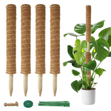 Moss Pole for Monstera, 4 Pcs 17 Inch Stackable Plant Support, Coco Coir Moss Poles Extendable to 53 Inches, Indoor Climbing Pole for Money Plant & H